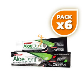 Pack 6x DENTÍFRICO ALOE VERA CON CARBON ACTIVO 100Ml. EVICRO