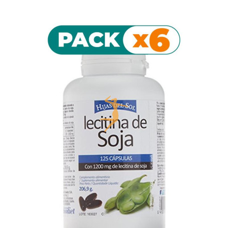 Pack 6x LECITINA SOJA 1.200Mg. 125 PERLAS HIJAS DEL SOL