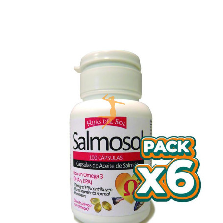 Pack 6x SALMÓN OMEGA 3 500Mg. 100 PERLAS HIJAS DEL SOL