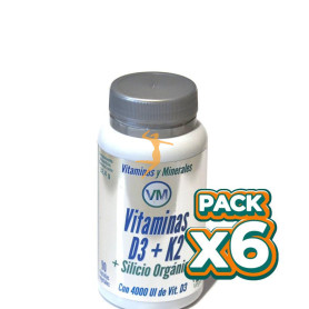 Pack 6x VIT.D3 + K2 + SILICIO 90 CÁPSULAS YNSADIET
