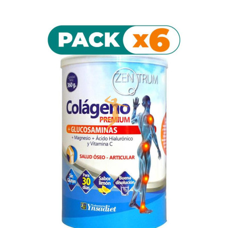 Pack 6x COLÁGENO PREMIUM HIDROLIZADO ENVASE DE 360G YNSADIET
