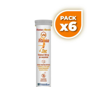 Pack 6x VITAMINA C + ZINC EFERVESCENTE 20 TABLETAS YNSADIET