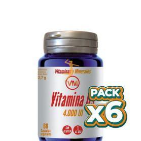 Pack 6x VITAMINA D3 4000 UI 60 CAPSULAS VEGETALES YNSADIET