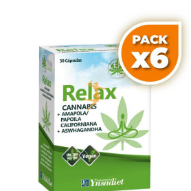 Pack 6x RELAX CON CANNABIS 30 CAPSULAS VEGETALES YNSADIET