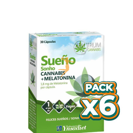 Pack 6x SUEÑO CON CANNABIS 30 CAPSULAS VEGETALES YNSADIET