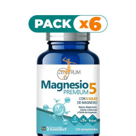 Pack 6x MAGNESIO PREMIUM 5 SALES 120 COMPRIMIDOS YNSADIET