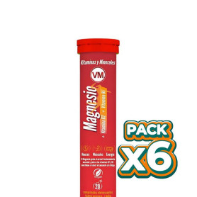 Pack 6x MAGNESIO + VIT B2 + VIT B6 20 TABLETAS EFERVESCENTES YNSADIET
