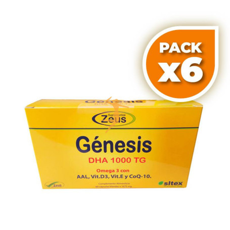 Pack 6x GÉNESIS OMEGA 3 DHA 60 CÁPSULAS 1000MG ZEUS