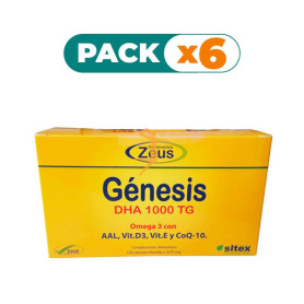 Pack 6x GÉNESIS OMEGA 3 DHA 120 CÁPSULAS 1000MG ZEUS