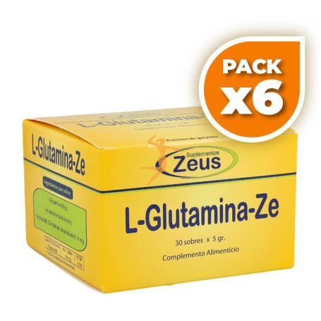 Pack 6x L-GLUTAMINA-ZE 30 SOBRES ZEUS