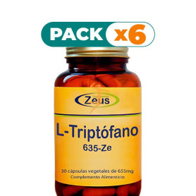 Pack 6x L-TRIPTOFANO 635-ZE 30 CÁPSULAS VEGETALES ZEUS