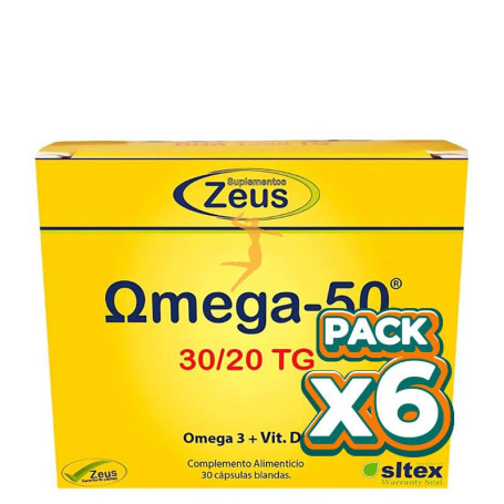 Pack 6x OMEGA-50 30/20 TG 30 CÁPSULAS ZEUS