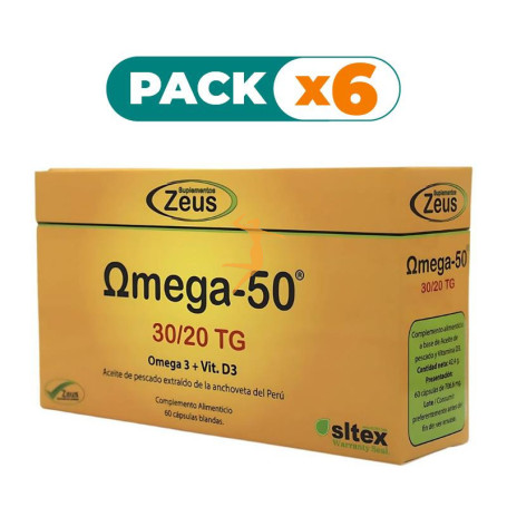 Pack 6x OMEGA-50 30/20 TG 60 CÁPSULAS ZEUS