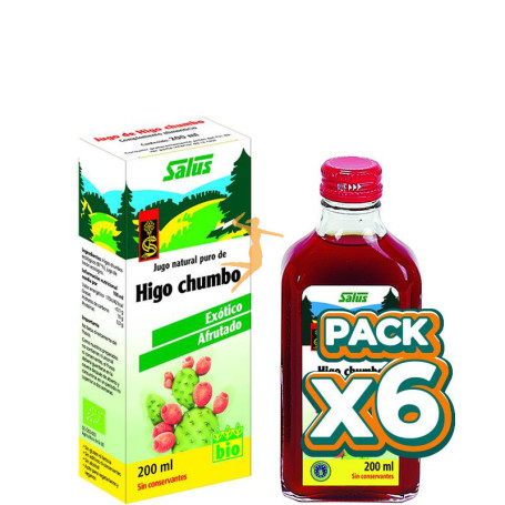 Pack 6x HIGO CHUMBO JUGO DE PLANTA FRESCA 200Ml. SALUS