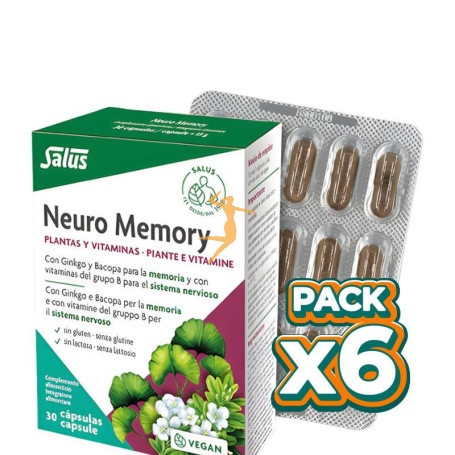 Pack 6x NEURO MEMORY 30 CAPSULAS SALUS