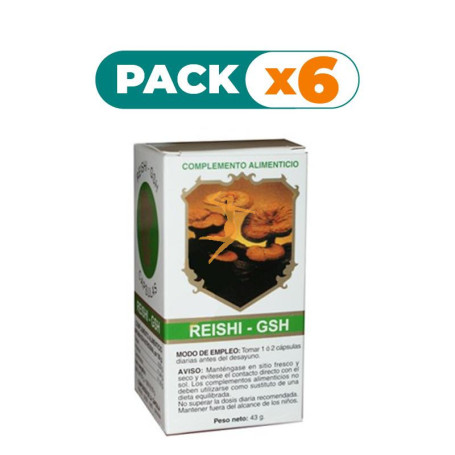 Pack 6x REISHI GSH 725Mg. 120 CÁPSULAS GOLDEN GREEN