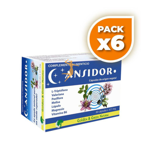 Pack 6x ANSIDOR 60 CÁPSULAS GOLDEN GREEN