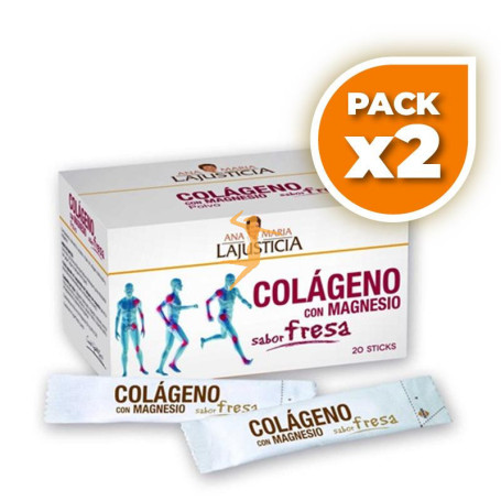 Pack 2x COLÁGENO CON MAGNESIO STICK (FRESA) ANA Mª LAJUSTICIA