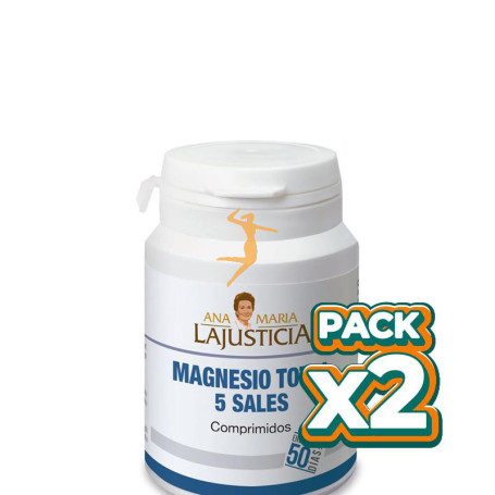 Pack 2x MAGNESIO TOTAL 5 SALES 100 COMPRIMIDOS ANA M. LAJUSTICIA
