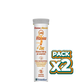Pack 2x VITAMINA C + ZINC EFERVESCENTE 20 TABLETAS YNSADIET