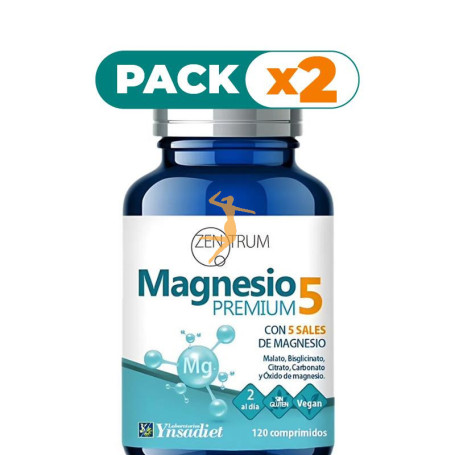 Pack 2x MAGNESIO PREMIUM 5 SALES 120 COMPRIMIDOS YNSADIET
