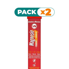 Pack 2x MAGNESIO + VIT B2 + VIT B6 20 TABLETAS EFERVESCENTES YNSADIET