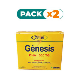 Pack 2x GÉNESIS OMEGA 3 DHA 30 CÁPSULAS 1000MG ZEUS