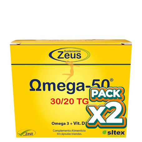 Pack 2x OMEGA-50 30/20 TG 30 CÁPSULAS ZEUS