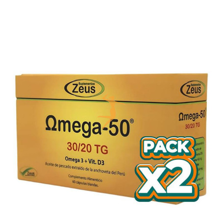 Pack 2x OMEGA-50 30/20 TG 60 CÁPSULAS ZEUS