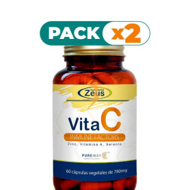 Pack 2x VITA C INMUNEFACTORS 60 CÁPSULAS VEGETALES ZEUS