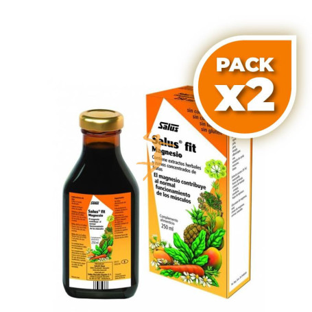 Pack 2x SALUS FIT MAGNESIO JARABE 250Ml. SALUS