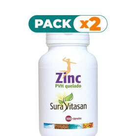 Pack 2x ZINC QUELADO 100 COMPRIMIDOS SURA VITASAN