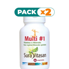 Pack 2x MULTI 1 VITAMINAS Y MINERALES 60 COMPRIMIDOS SURA VITASAN