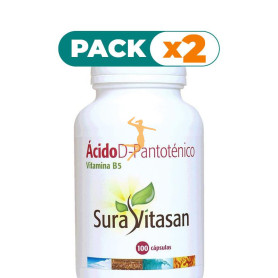 Pack 2x ACIDO D-PANTOTENICO 500Mg. 100 CAPSULAS SURA VITASAN