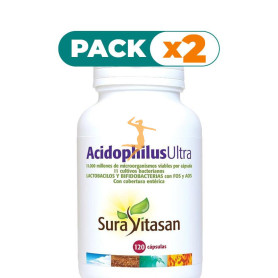 Pack 2x ACIDOPHILUS ULTRA 11.000M.+FOS+AOS 120 CÁPSULAS SURA VITASAN