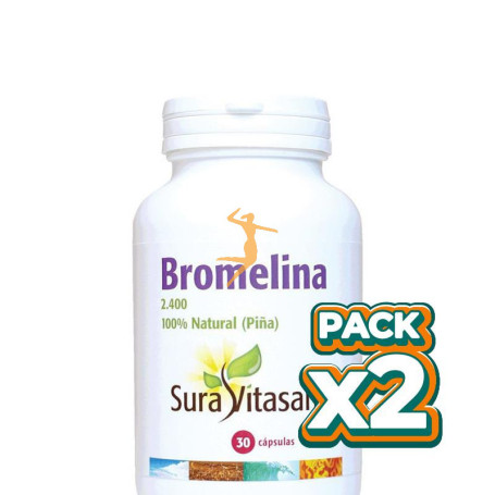 Pack 2x BROMELINA 2.400 500Mg. 30 CÁPSULAS SURA VITASAN