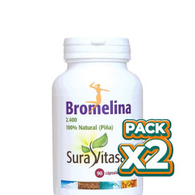 Pack 2x BROMELINA 2.400 500Mg. 90 CÁPSULAS SURA VITASAN