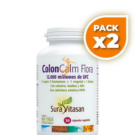 Pack 2x COLON-CALM FLORA 30 CÁPSULAS SURA VITASAN