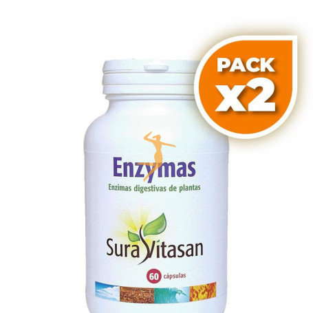 Pack 2x ENZYMAS VEGETALES 60 CÁPSULAS SURA VITASAN