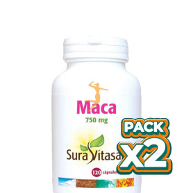 Pack 2x MACA 750Mg. 120 CÁPSULAS SURA VITASAN