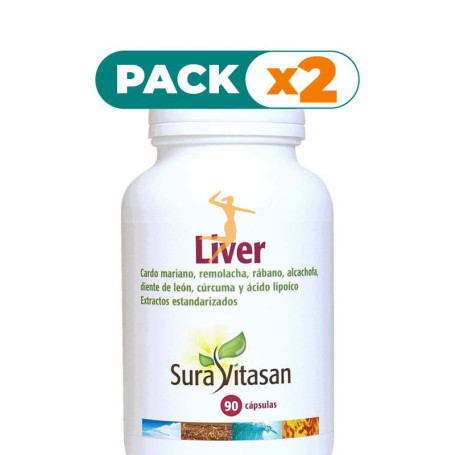 Pack 2x LIVER 650Mg. 90 CÁPSULAS SURA VITASAN