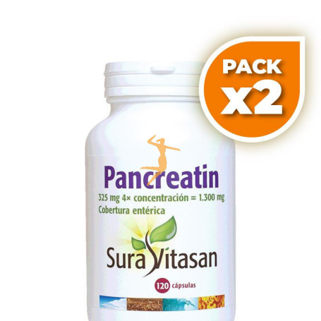 Pack 2x PANCREATIN 1.300Mg. 120 CAPSULAS SURA VITASAN