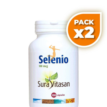 Pack 2x SELENIO L-SELENOMETIONINA 100Mcg. 100 CÁPSULAS SURA VITASAN