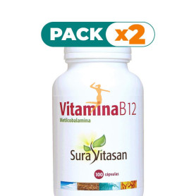 Pack 2x VITAMINA B12 500Mcg. 100 CÁPSULAS SURA VITASAN