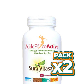 Pack 2x ÁCIDO FÓLICO ACTIVO 60 COMPRIMIDOS SURA VITASAN