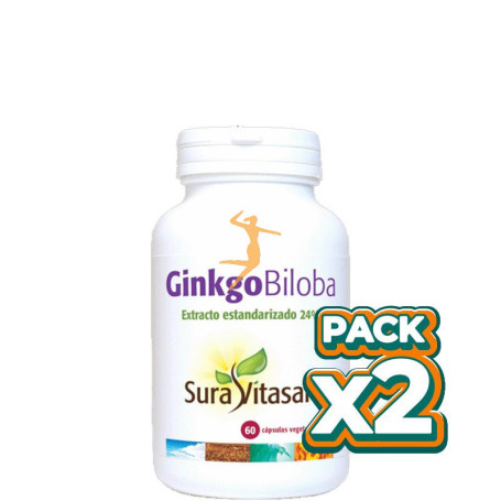 Pack 2x GINKGO BILOBA 60 CÁPSULAS SURA VITASAN