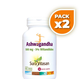 Pack 2x ASHWAGANDHA 30 CÁPSULAS SURA VITASAN