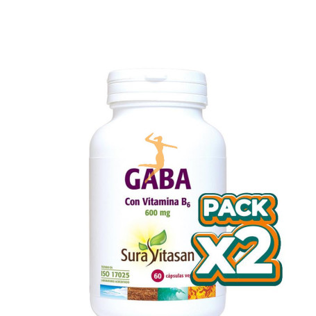 Pack 2x GABA 60 CÁPSULAS SURA VITASAN