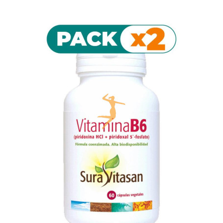 Pack 2x VITAMINA B6 60 CÁPSULAS SURA VITASAN