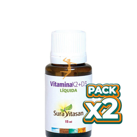 Pack 2x VITAMINA K2 Y D3 15Ml. SURA VITASAN